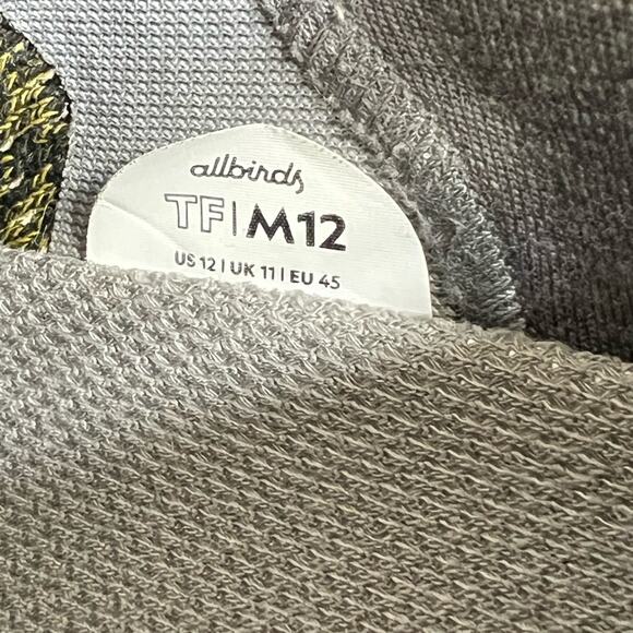 Allbirds Tree Flyer Silver Fern Shoes Mens Size 12 Black Yellow Blizzard - Picture 9 of 9